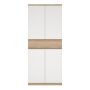 Naia Tall Shoe Cabinet with 4 Doors and 1 Drawer in Oak and White