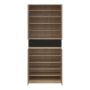 Naia Tall Oak & Black Shoe Storage Cabinet – 4 Doors, 1 Drawer