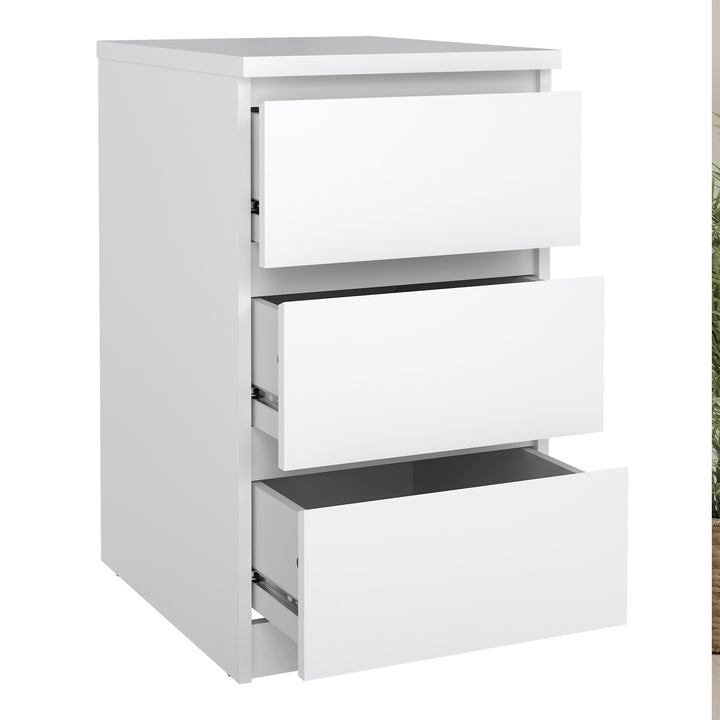 Naia 3 Piece Bedroom Package in White High Gloss