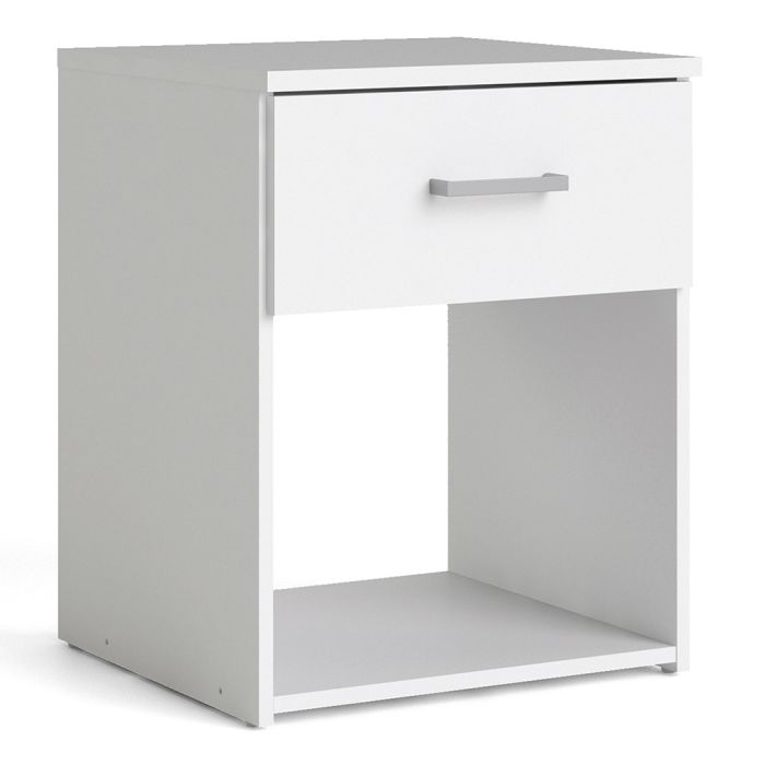 Space Package - Bedside 1 Drawer + Chest of 3 Drawers + Wardrobe with 2 Doors in White