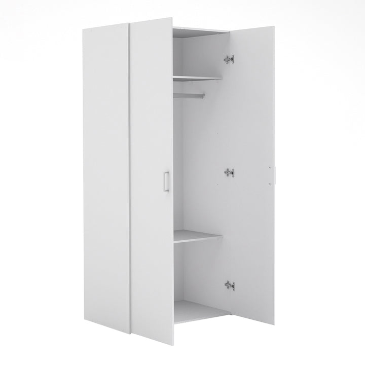 Space Wardrobe with 2 Doors in White 1750