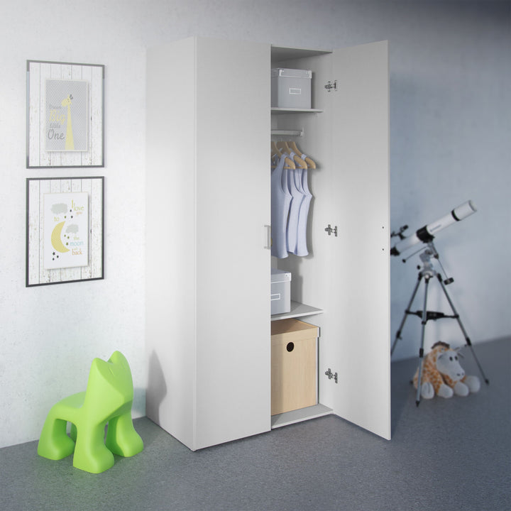 Space Wardrobe with 2 Doors in White 1750