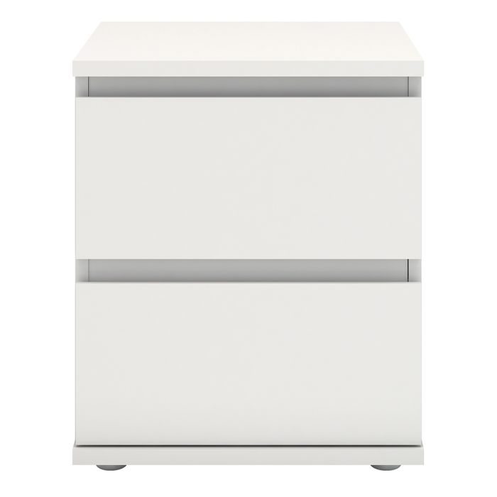Nova Bedside 2 Drawer in White