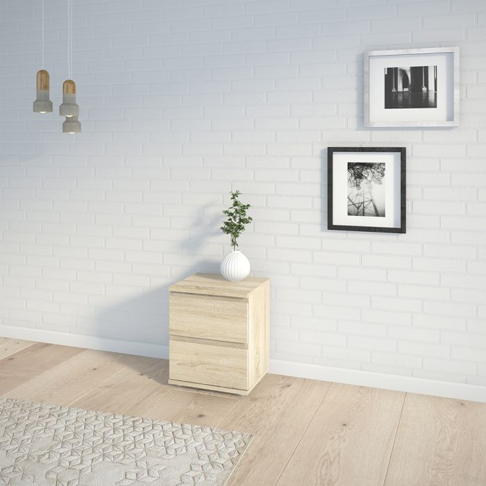 Nova 2 Drawer Bedside in Oak