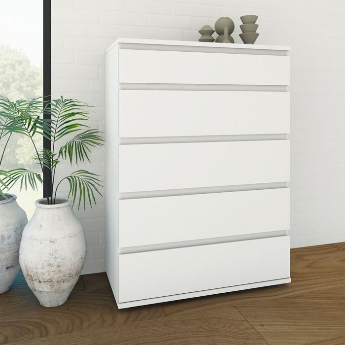Nova 5 Drawer Chest in White