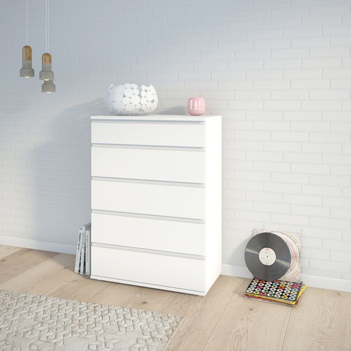 Nova 5 Drawer Chest in White