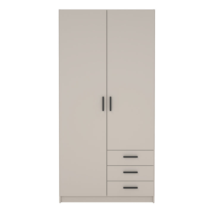 Sprint Wardrobe with 2 Doors + 3 Drawers in Cashmere