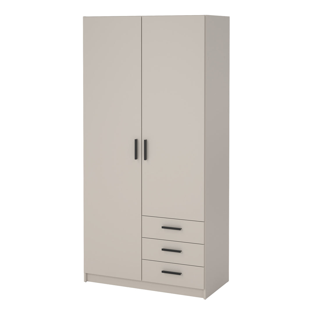 Sprint Wardrobe with 2 Doors + 3 Drawers in Cashmere