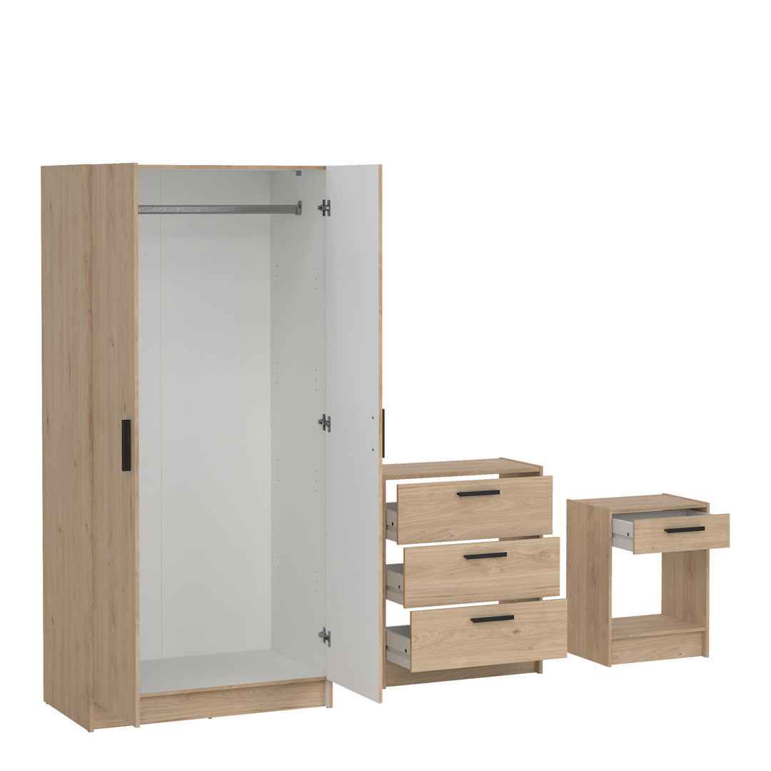 Escape Wardrobe, Chest and Nightstand in Jackson Hickory