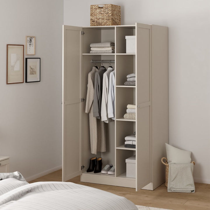 Brande Wardrobe with 2 Frame Doors in Cashmere