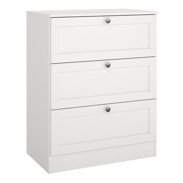 Brande Chest with 3 Frame Drawers in White