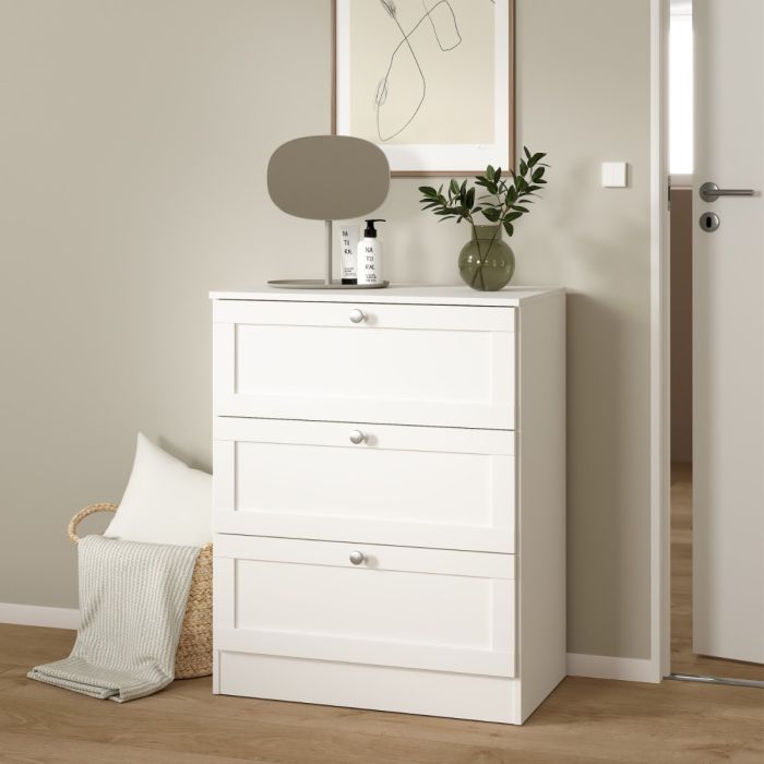 Brande Chest with 3 Frame Drawers in White