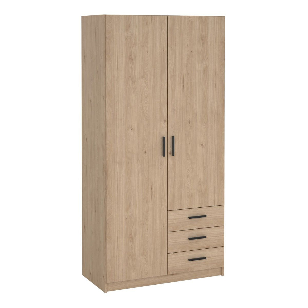 Sprint Wardrobe with 2 Doors + 3 Drawers in Jackson Hickory