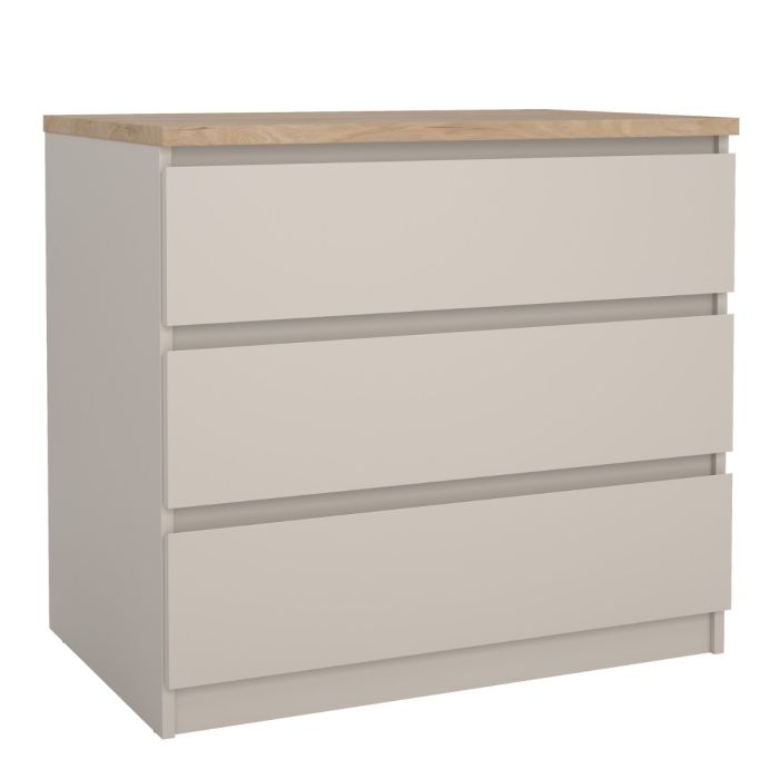 Naia Chest of 3 Drawers in Cashmere Jackson Hickory