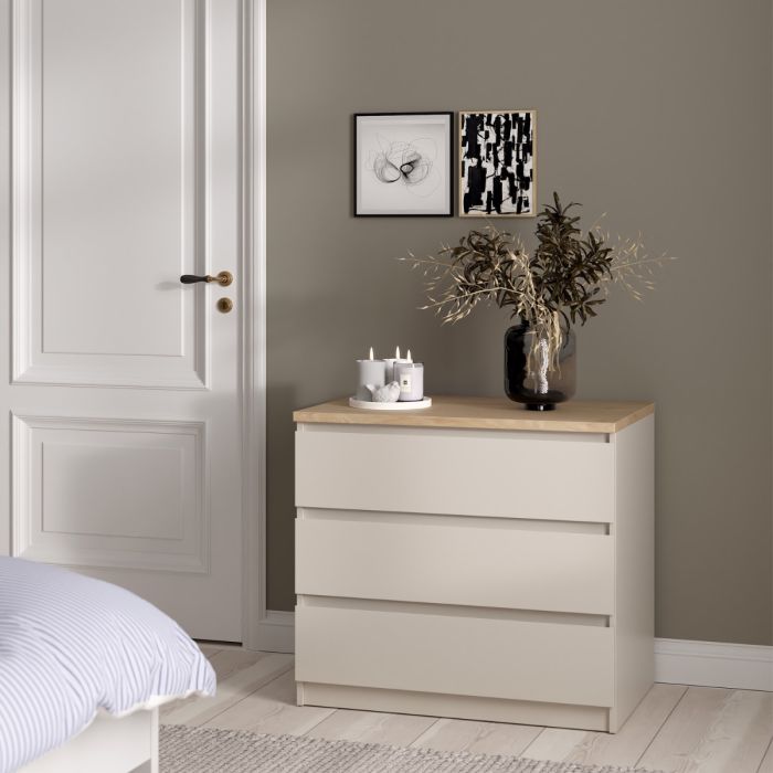 Naia Chest of 3 Drawers in Cashmere Jackson Hickory