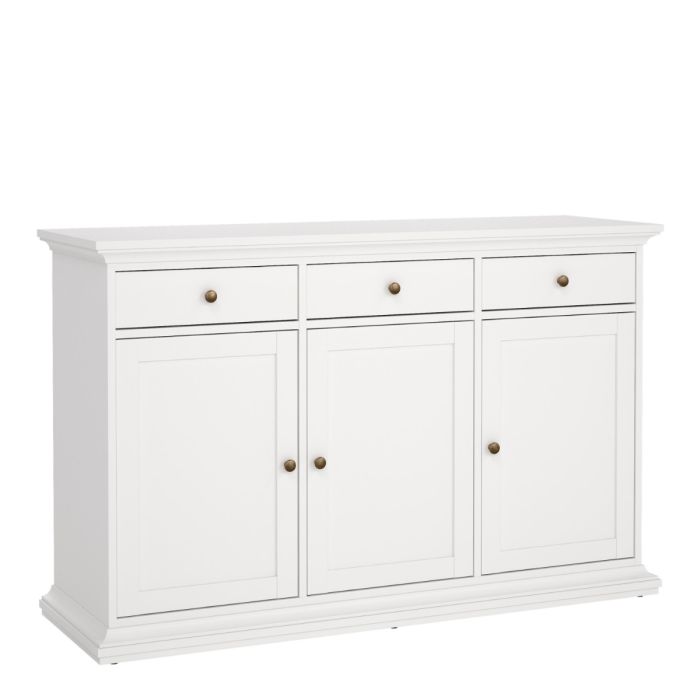 Paris Sideboard with 3 Doors and 3 Drawers in White