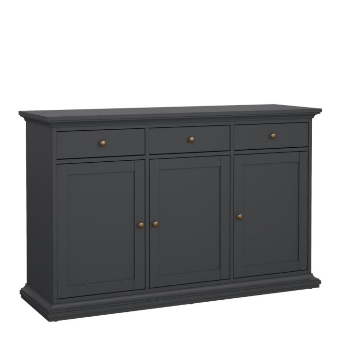 Paris Sideboard with 3 Doors and 3 Drawers in Matt Grey