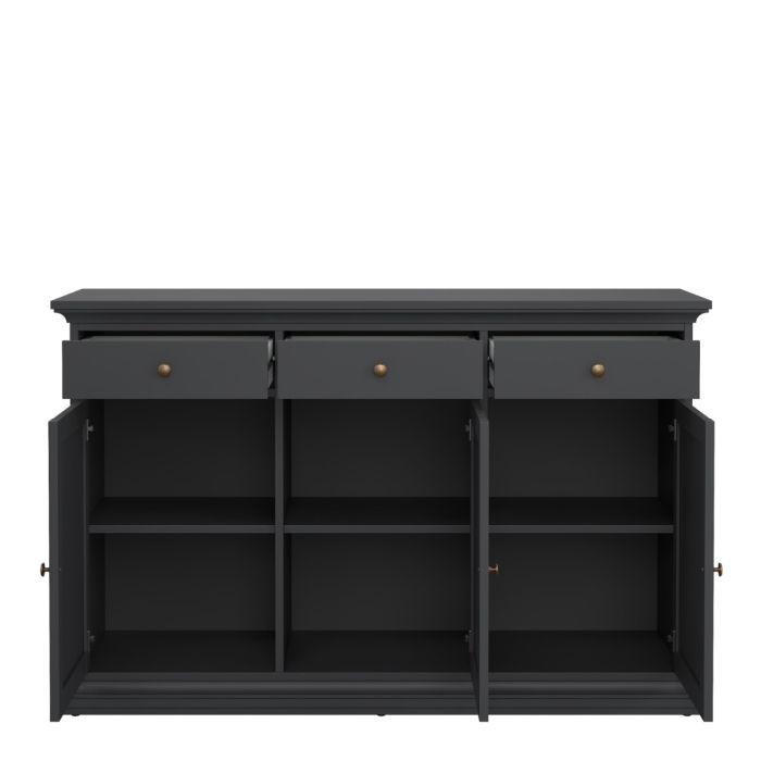 Paris Sideboard with 3 Doors and 3 Drawers in Matt Grey