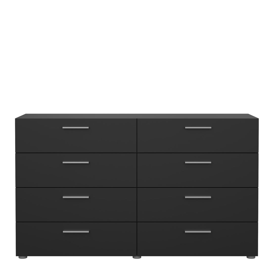 Pepe Wide Chest of 8 Drawers in Black