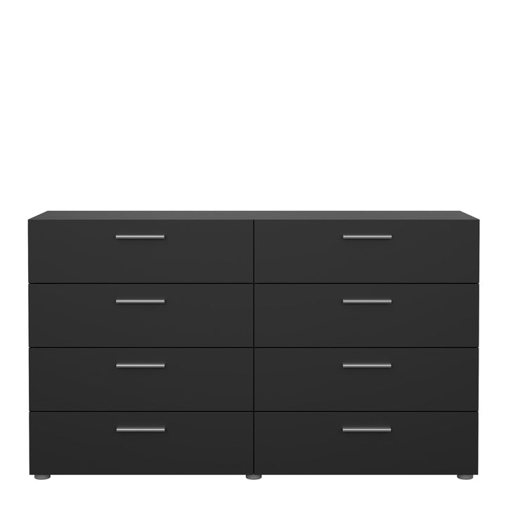 Pepe Wide Chest of 8 Drawers in Black