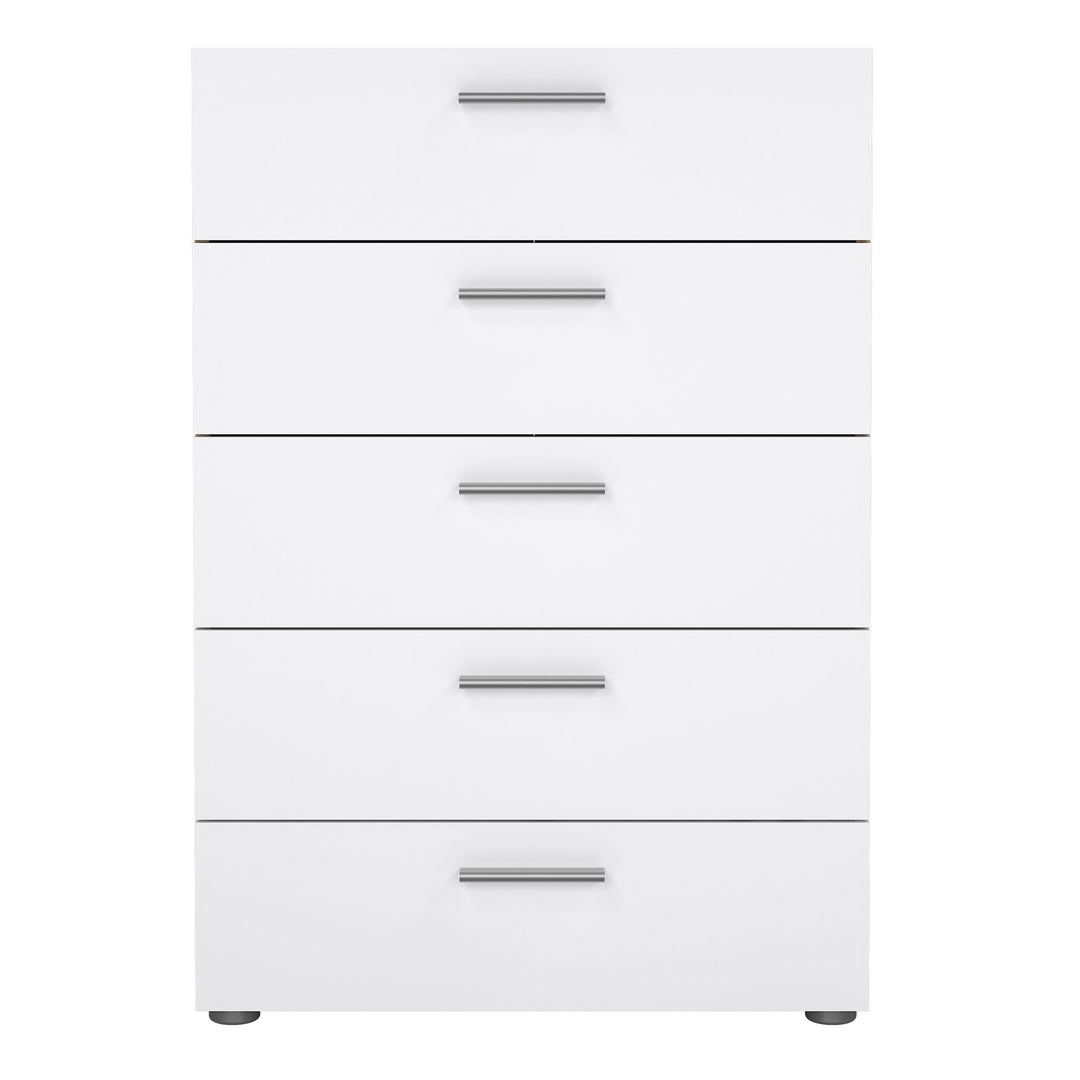 Pepe Chest of 5 Drawers in Oak with White Gloss