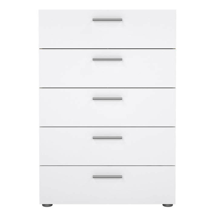 Pepe Chest of 5 Drawers in Oak with White Gloss