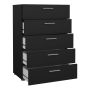 Pepe Chest of 5 Drawers in Black