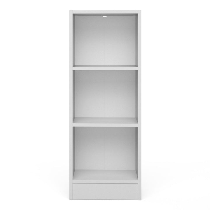 Basic Low Narrow 2 Shelf Bookcase in White