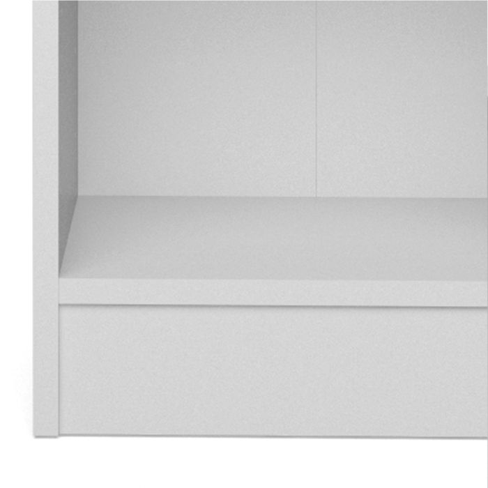 Basic Low Narrow 2 Shelf Bookcase in White