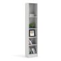 Basic Tall Narrow 4 Shelf Bookcase in White