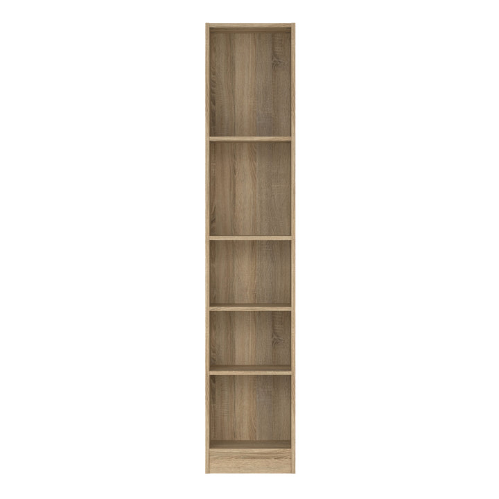 Basic Tall Narrow 4 Shelf Bookcase in Oak