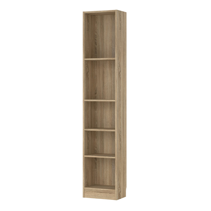 Basic Tall Narrow 4 Shelf Bookcase in Oak