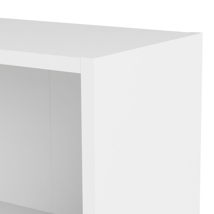 Basic Low Wide 2 Shelf Bookcase in White