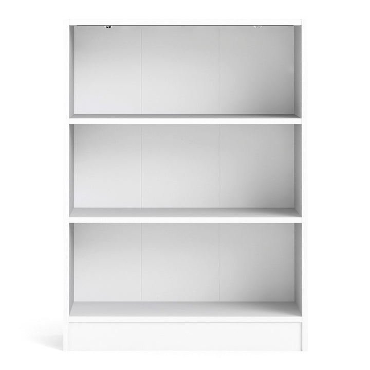 Basic Low Wide 2 Shelf Bookcase in White
