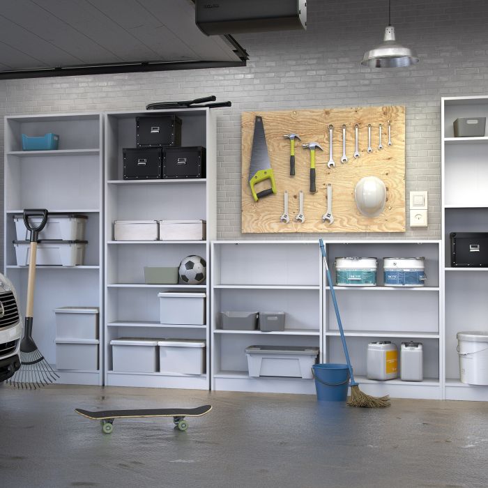 Basic Low Wide 2 Shelf Bookcase in White