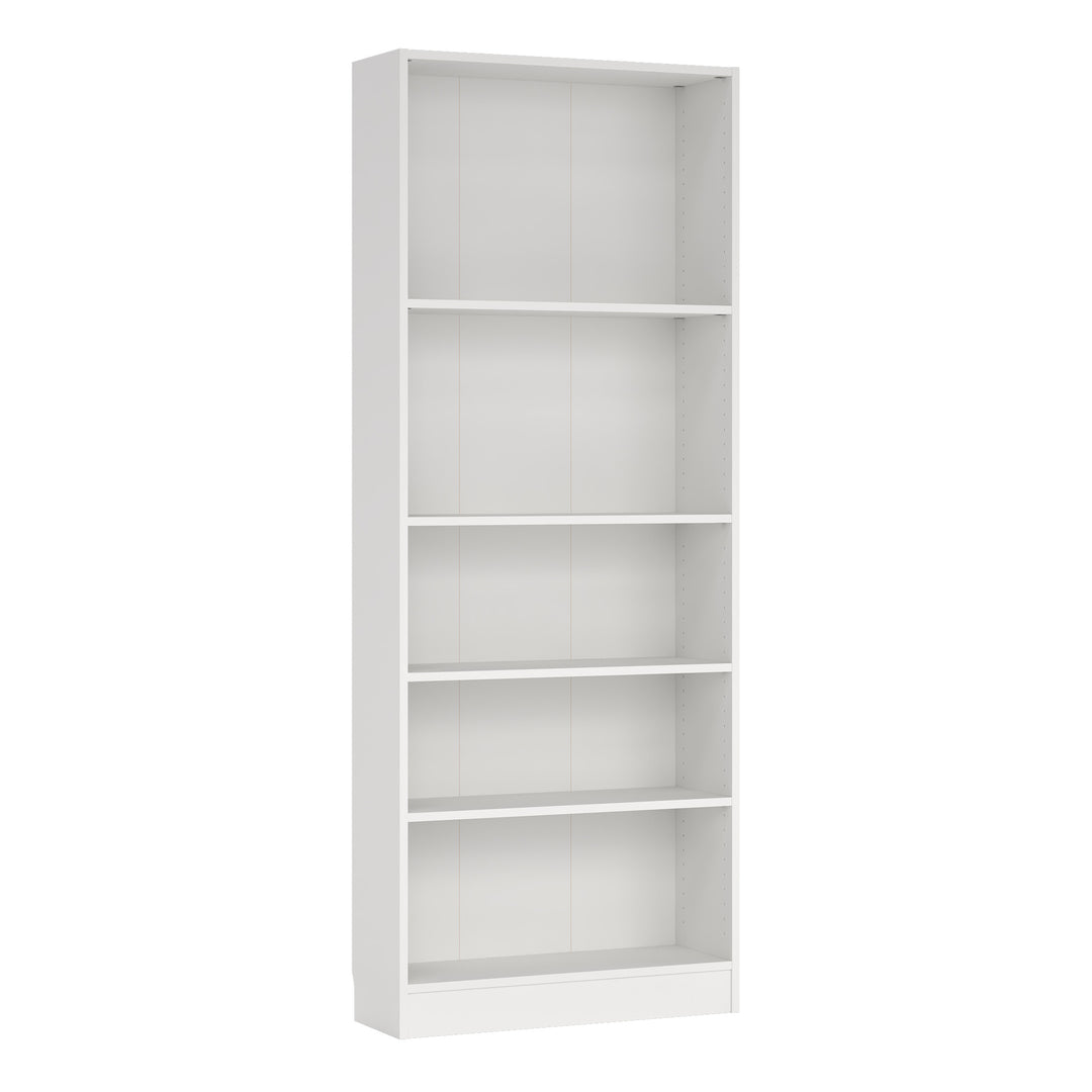 Basic Tall Wide Bookcase 4 Shelves in White