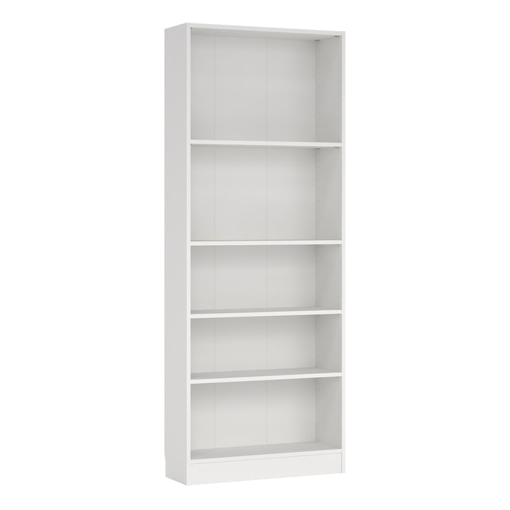 Basic Tall Wide Bookcase 4 Shelves in White
