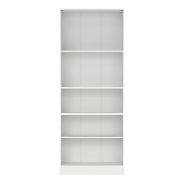 Basic Tall Wide Bookcase 4 Shelves in White