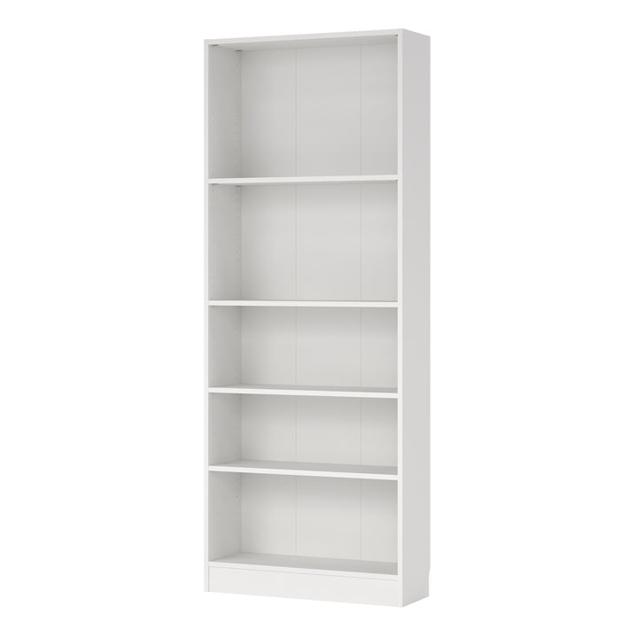 Basic Tall Wide Bookcase 4 Shelves in White