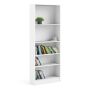 Basic Tall Wide Bookcase 4 Shelves in White