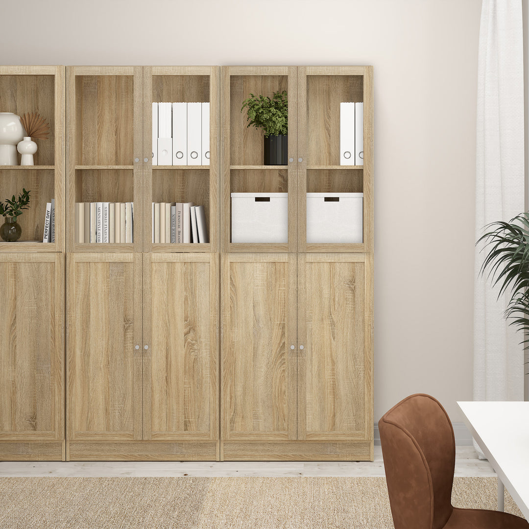 Basic Tall Wide 4 Shelf Bookcase in Oak