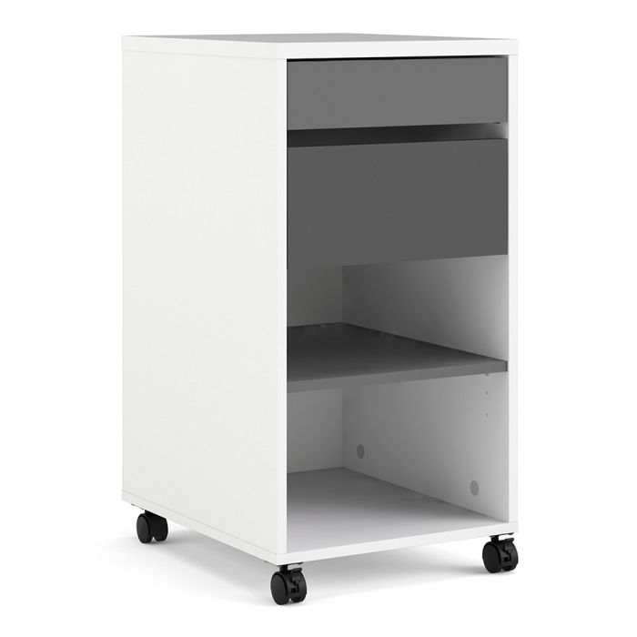 Function Plus Mobile File Cabinet with 2 Drawers and Shelf
