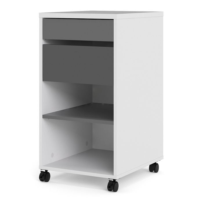 Function Plus Mobile File Cabinet with 2 Drawers and Shelf