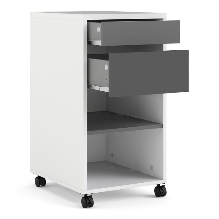 Function Plus Mobile File Cabinet with 2 Drawers and Shelf