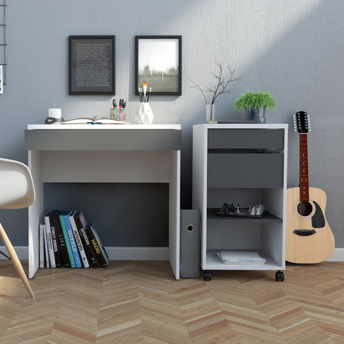 Function Plus Mobile File Cabinet with 2 Drawers and Shelf