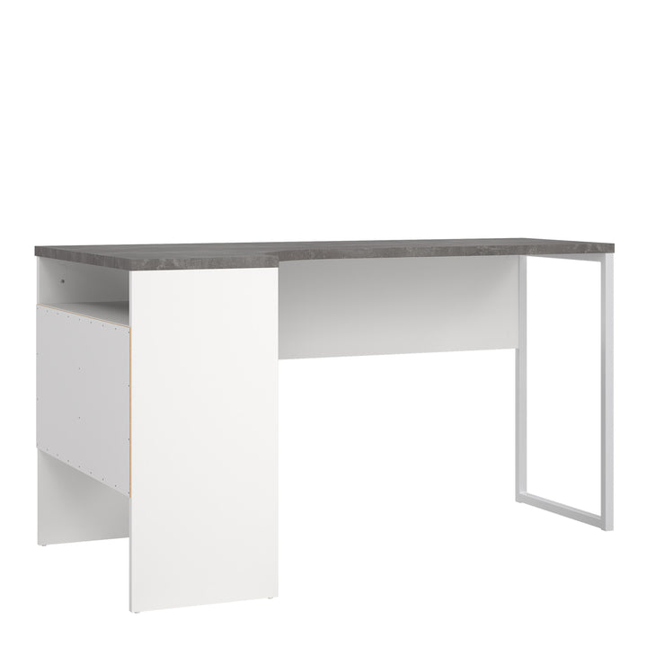 Function Plus Corner Desk White and Grey 2 Drawers