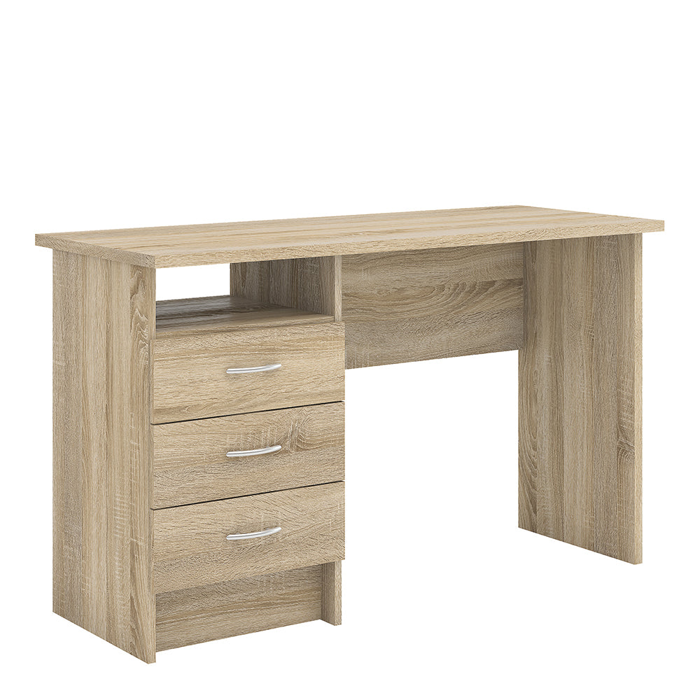 Function Plus Desk with 3 Drawers in Oak
