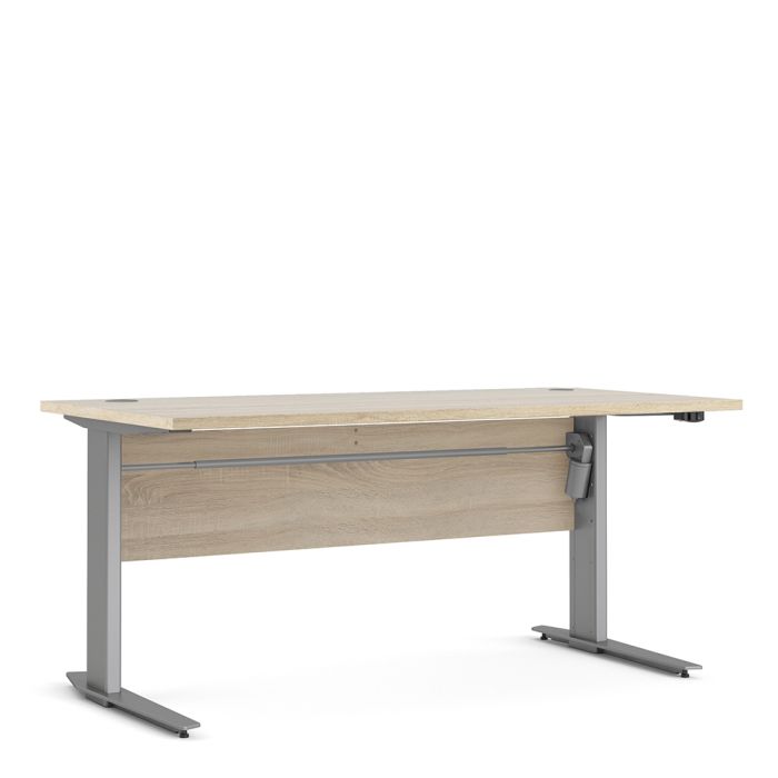 Prima Desk 150cm in Oak with Height Adjustable Electric Legs (Grey)