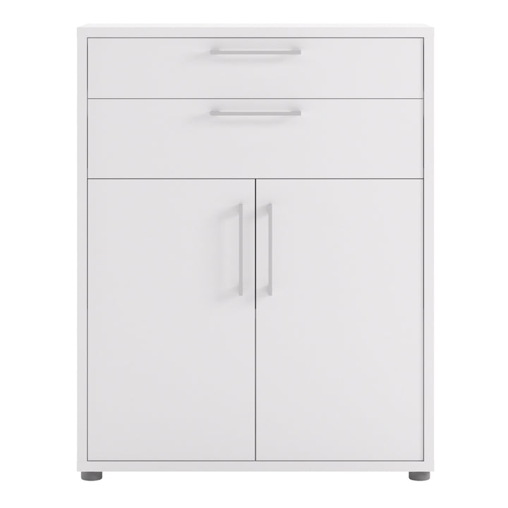 Prima Bookcase with Drawers and Doors in White