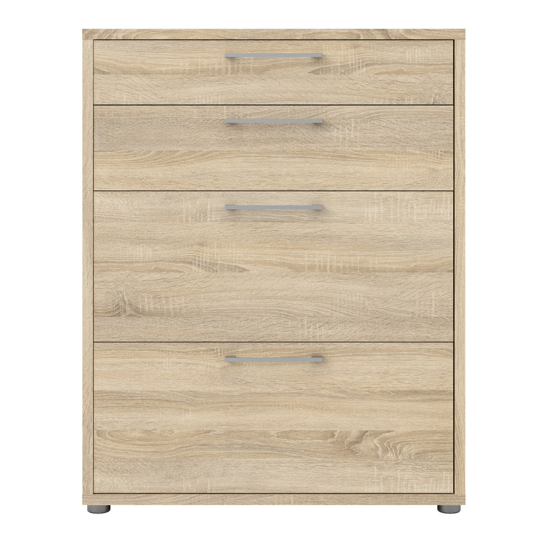 Prima Office Storage with 2 Drawers and 2 File Drawers in Oak